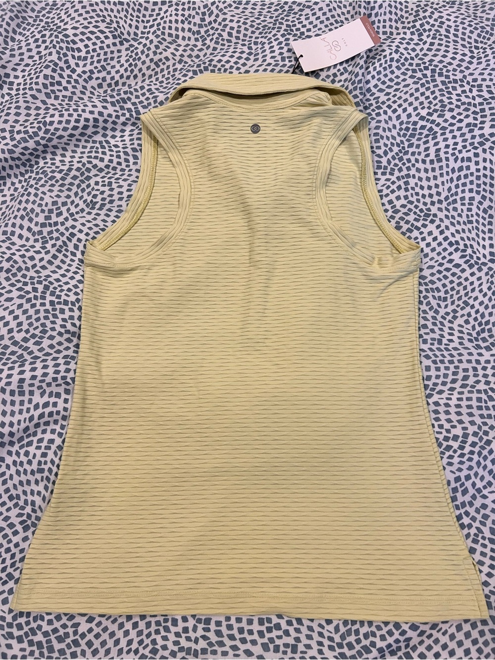 Alia Sleeveless Polo Tank in Lime Green - Picture 2 of 4